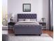 4ft6 Double Grey velvet fabric, buttoned back Whitley bed frame. Sleigh/scroll end design 3